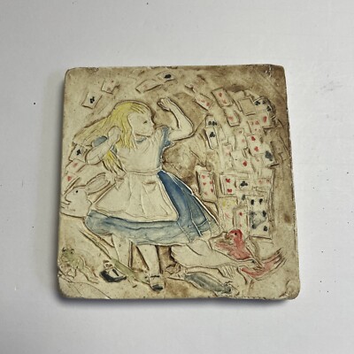 Alice In Wonderland HandMade Porcelain Art Tile Backsplash Decor Sculptured 4 
