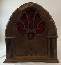 vintage antique PHILCO Model 90 Superheterodyne Cathedral RADIO~turns on+hums