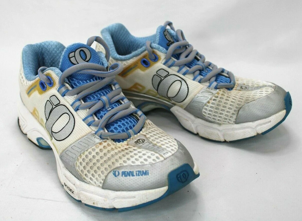 IQ Pearl Izumi Skydex Women's Athletic Shoe SIze 5.5 White &amp; Gray  Mesh Running | eBay