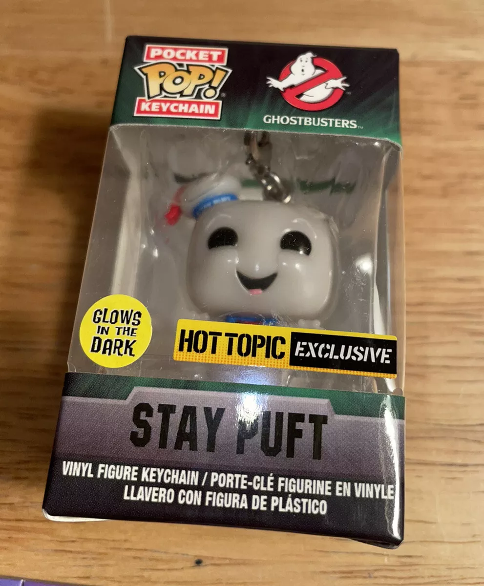 Funko Pop Pocket GHOSTBUSTERS STAY PUFT GITD GLOWS IN DARK HOT TOPIC KEYCHAIN