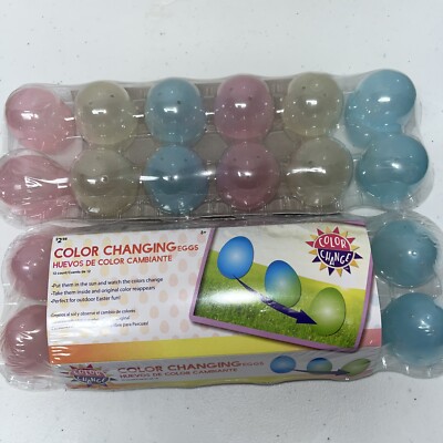 NEW 24 Color Changing plastic fillable Easter eggs Easter Egg Hunt Perfect