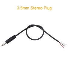 1pc 30cm Stereo Audio Aux Cord 3.5mm 1/8" Male Plug 3pin Wire DIY Pigtail Cable
