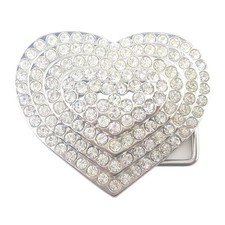 Silver Rhinestone Heart buckle