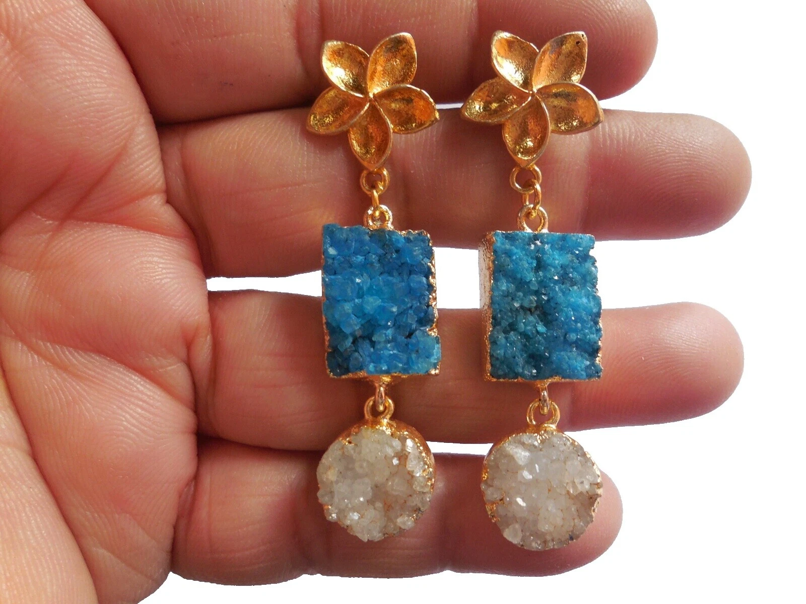 Agate Rose Gold White Fashion Earrings