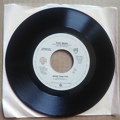 ROXY MUSIC More Than This DJ PROMO 45 7" POP ROCK Record Vinyl Warner ...