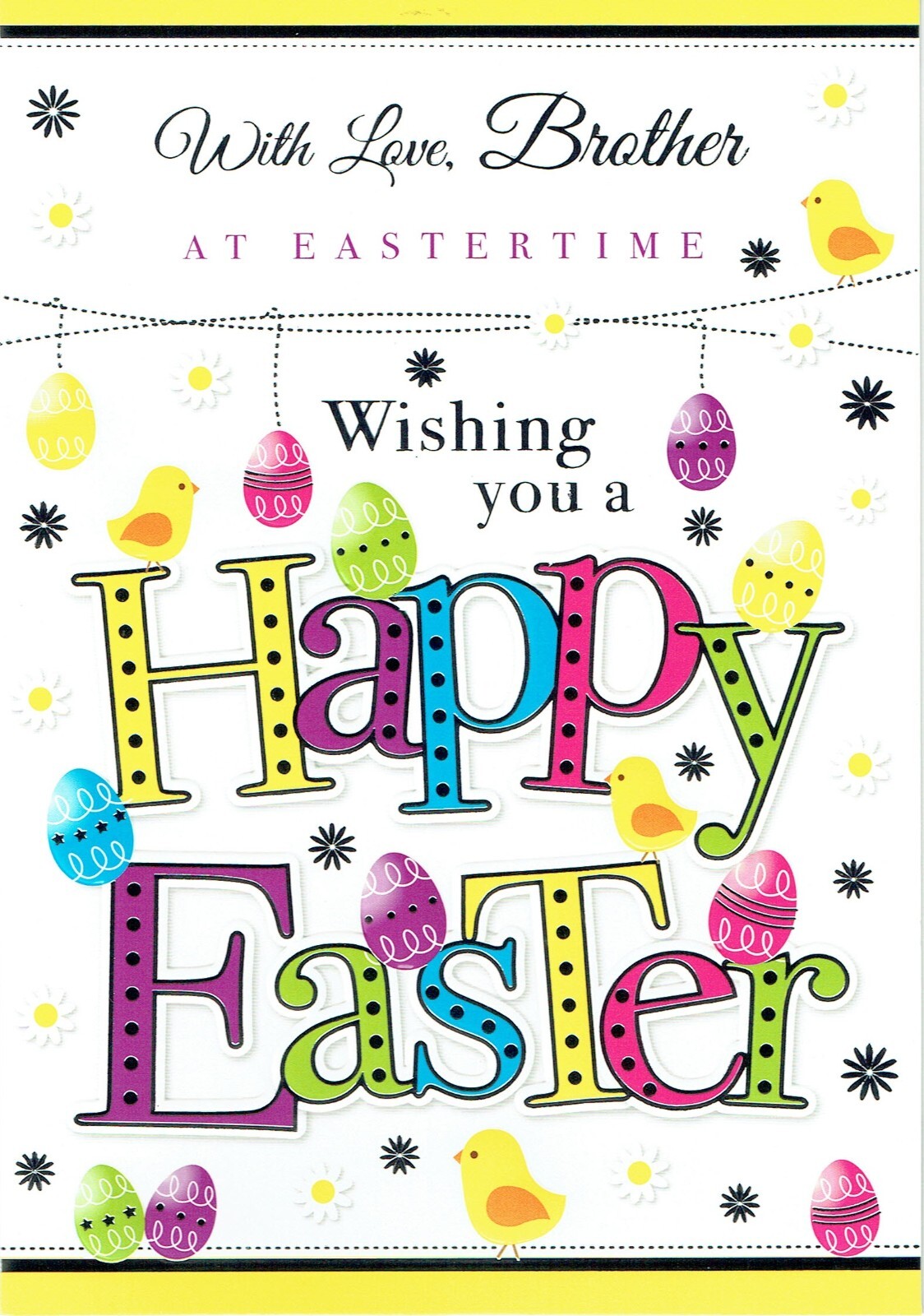 BROTHER EASTER CARD  Quality Easter Card Eggs and Chic Design