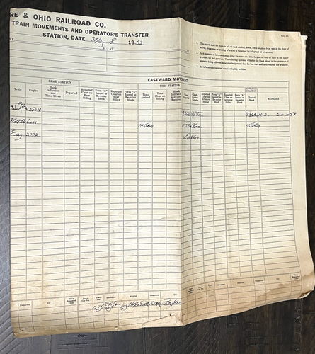 Baltimore Ohio Railroad Railway LOT Forms Train Movements 1950s Station Records - Picture 9 of 12