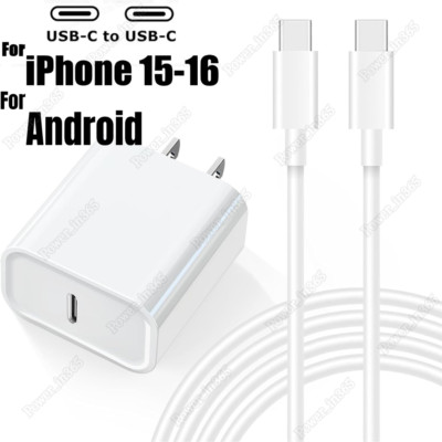 PD USB-C to USB-C Cord Fast Charger For iPhone 15 16 Pro Max Plus Samsung Google