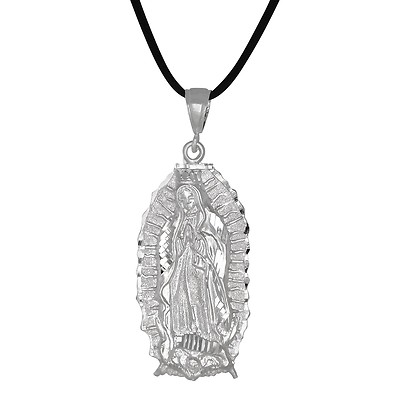 Sterling Silber .925 Jungfrau Maria Unsere Liebe Frau von Guadalupe Anhänger | Made in USA