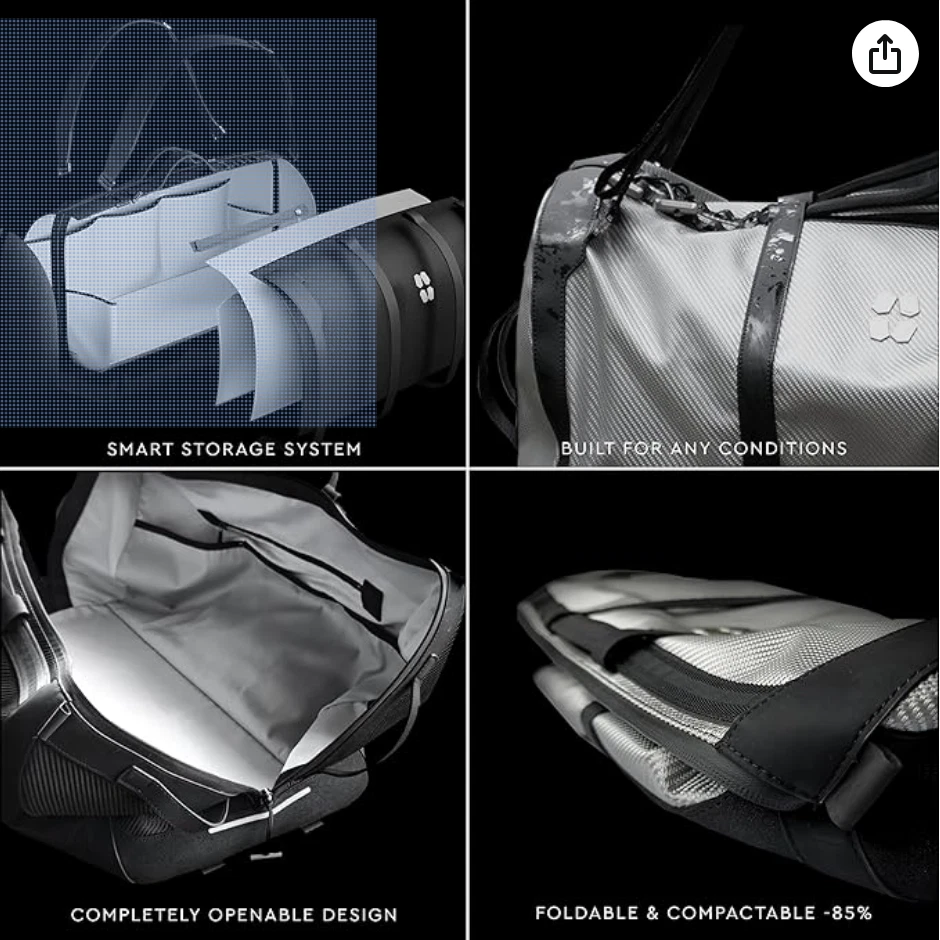 AGAMEMNON X-BAG - Bolsa de viaje 45L - Edición espacial (negro). Foto 3 de 4