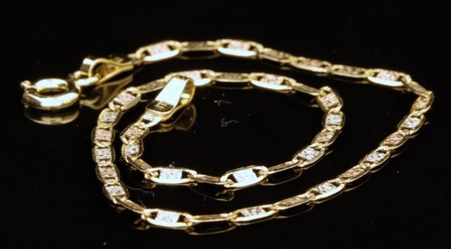 Bracciale 10K Y/G "Mariner Stile" bicolore W-1,0gr L-7. pollice #1553 - Foto 4 di 7