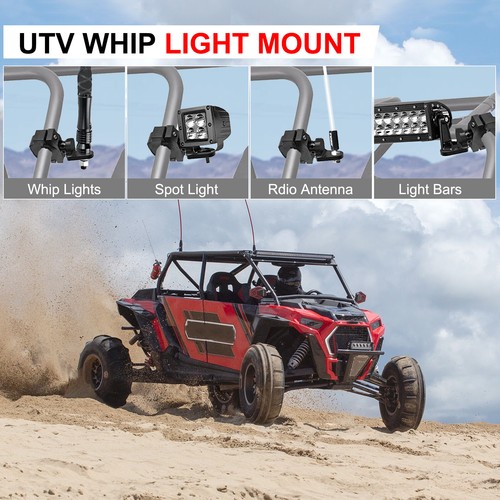 2X For Can-Am Maverick X3 Rear LED Flag Whip Antenna Reverse Light Mount Bracket - Picture 8 of 8