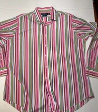 Polo By Ralph Lauren Curham Classic Fit Striped Button Up Shirt Men s XL Vintage