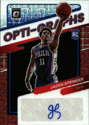 2021 Panini Donruss Optic Jaden Springer Opti-Graphs Choice Prizm Rookie Auto RC