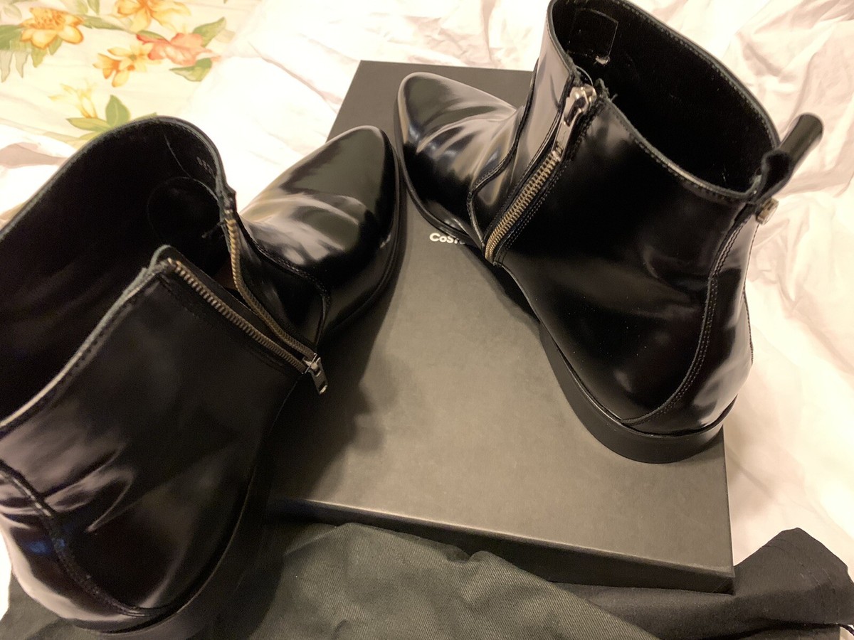 Costume National Mens Boots Black Leather Zippered hand made  display picture 1