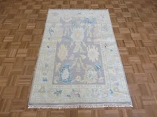 4 x 6'2 Hand Knotted Gray Modern Oushak Oriental Rug G14905