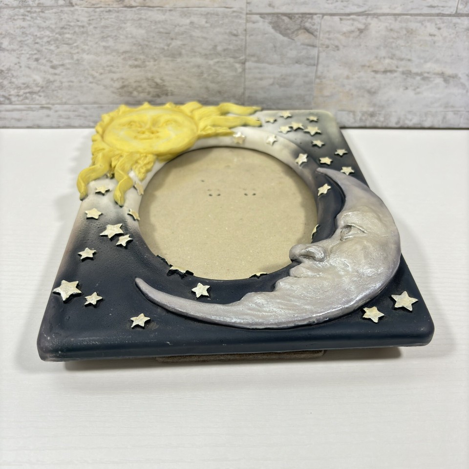 Vintage Celestial Sun & Moon Stars Picture Frame Whimsigoth 7x9 Frame