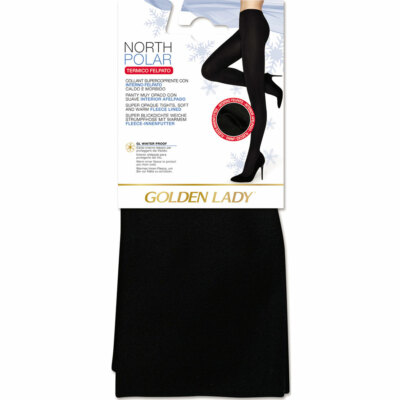 3 Women's Tights Golden Lady Super Opaque With Fleece Lining Art North Polar