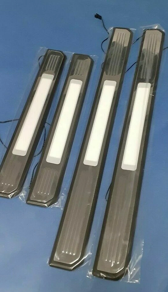 Alféizar de 4 puertas de acero inoxidable + luz LED AMG 2002-2009 Mercedes Benz W211 Clase E Foto 2 de 4