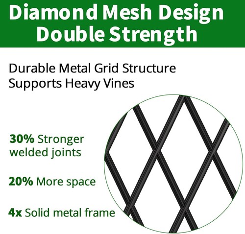 Weather-Resistant Metal Trellis Set | Ideal for Lush Vertical Gardens & Fencing - Picture 5 of 8