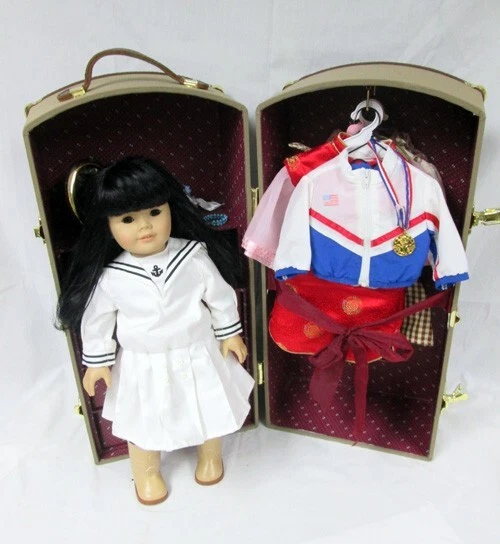 The American Girls Collection Samantha Pleasant Company Doll Trunk Closet Set