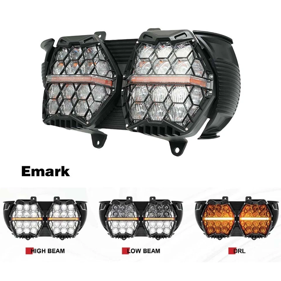 Faro doble LED blanco/ámbar más nuevo para Harley-Davidson Road Glide 2015-2024 Foto 3 de 4