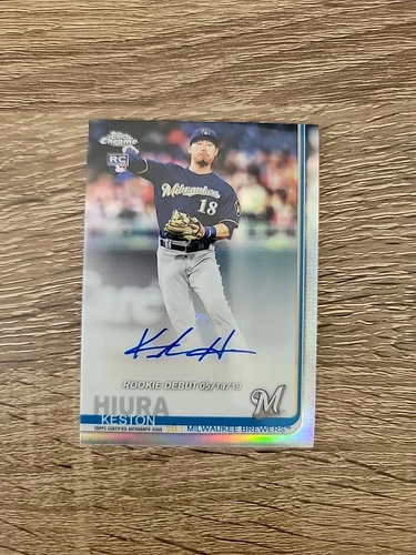 2019 Topps Chrome Update AUTO Brewers KESTON HIURA Rookie Debut Refractor RDA-KH