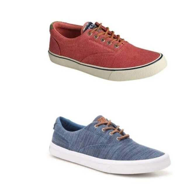 2 scarpe Sperry Top Sider uomo 11 5 blu rosso tela lotto di 2 stringate