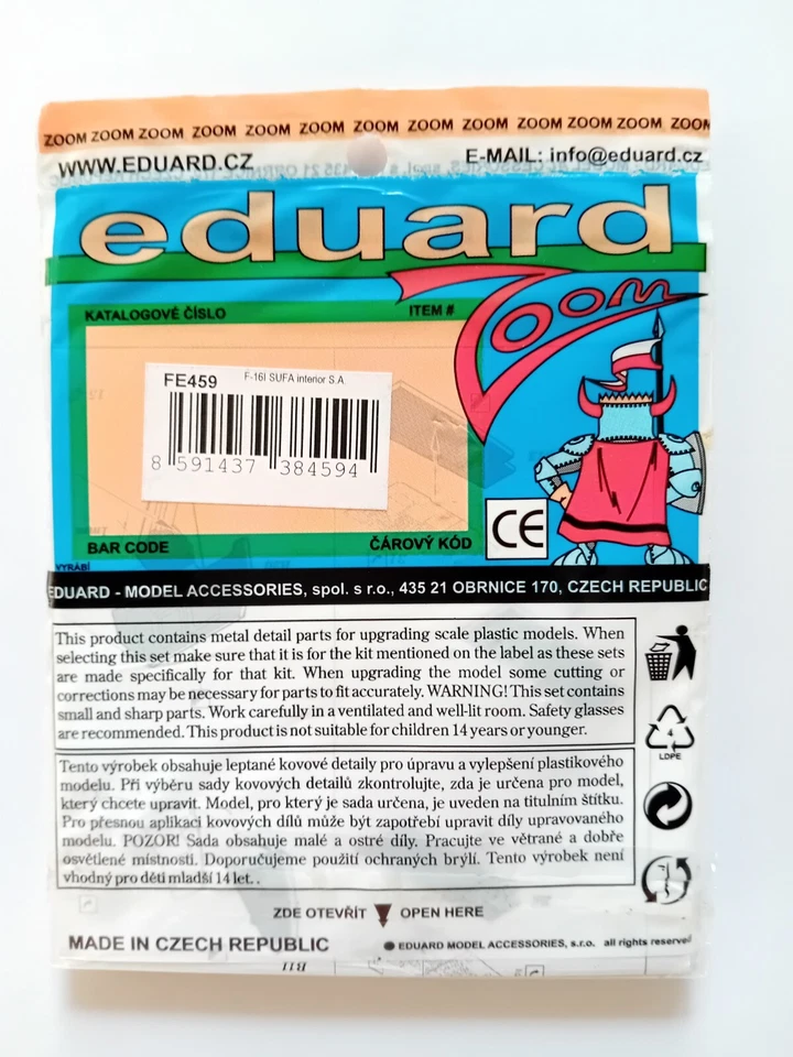 Eduard FE459 F-16I SUFA interior S.A. KINETIC Scala 1/48 - Immagine 2 di 3