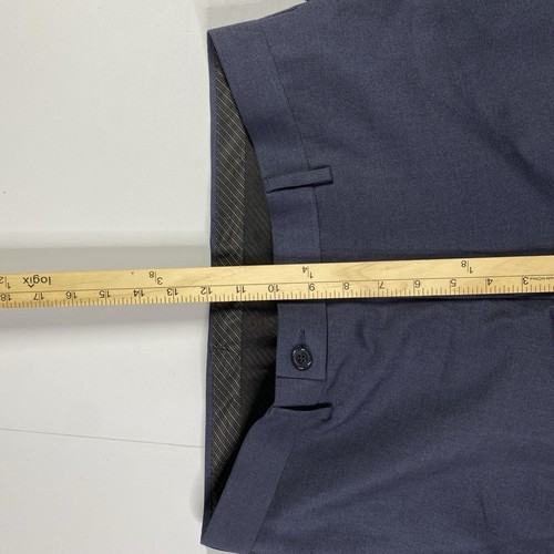 Calvin Klein Pants Blue 32x30 Slim Fit Dress Flat Front Trouser Stretch Suit - Picture 12 of 15