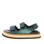 PONS QUINTANA Maria Cristina women shoes blue petroleum platform sandal straps