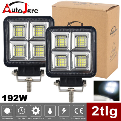 2X 192W Led Arbeitsscheinwerfer Offroad Scheinwerfer 12V 24V Traktor LKW Bagger