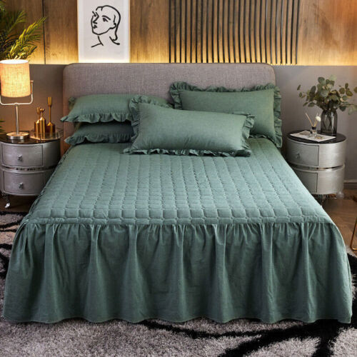 2022 home new washed cotton bed skirt pillowcase bedding hot - Bild 8 von 21