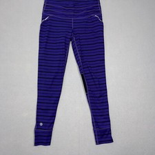 Athleta Striped Leggings Women S Slim Fit Purple Black Athletic Yoga Athleisure