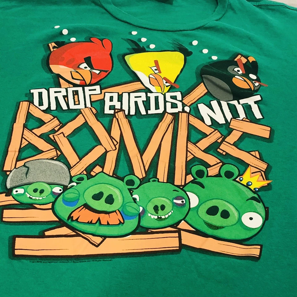 Angry Birds "¡Drop Birds No!" Camisa Manga Corta Talla XLARGE Foto 3 de 4