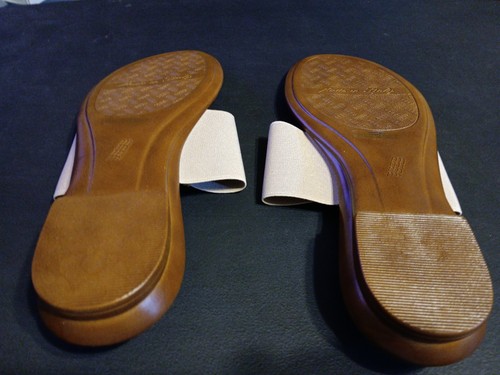 Asher Italian Shoemakers Thong Sandals Tan Leather Beachy Coastal Sz 9 1/2 - Picture 13 of 15