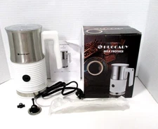 Huogary Electric Milk Frother  Milk Steamer Stainless Steel & White Tested