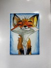 ACEO Art Card Original, Watercolor Fox Whimiscal — photo 1