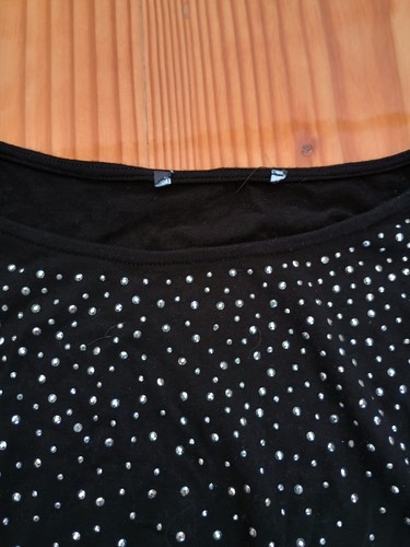 Womens Black white polka dot blouse shirt sz M - Picture 2 of 6