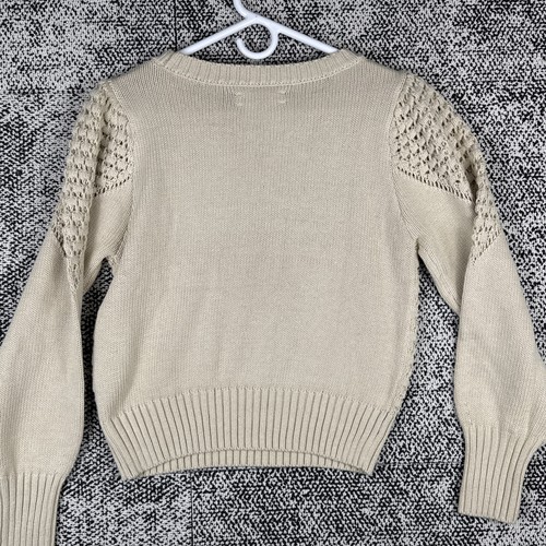 Lucky Brand Grobstrickpullover Strukturmuster Zopfmuster Damen Small Creme - Bild 3 von 8
