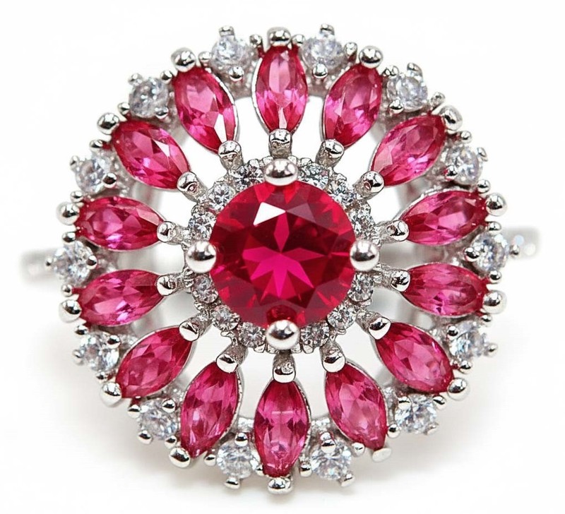 4CT Heat Treated Rubellite Tourmaline 925 Solid Sterling Silver Ring Sz 7