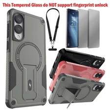 For Samsung Galaxy S25 Edge Stand Case Cover Phone Strap/Privacy Tempered Glass