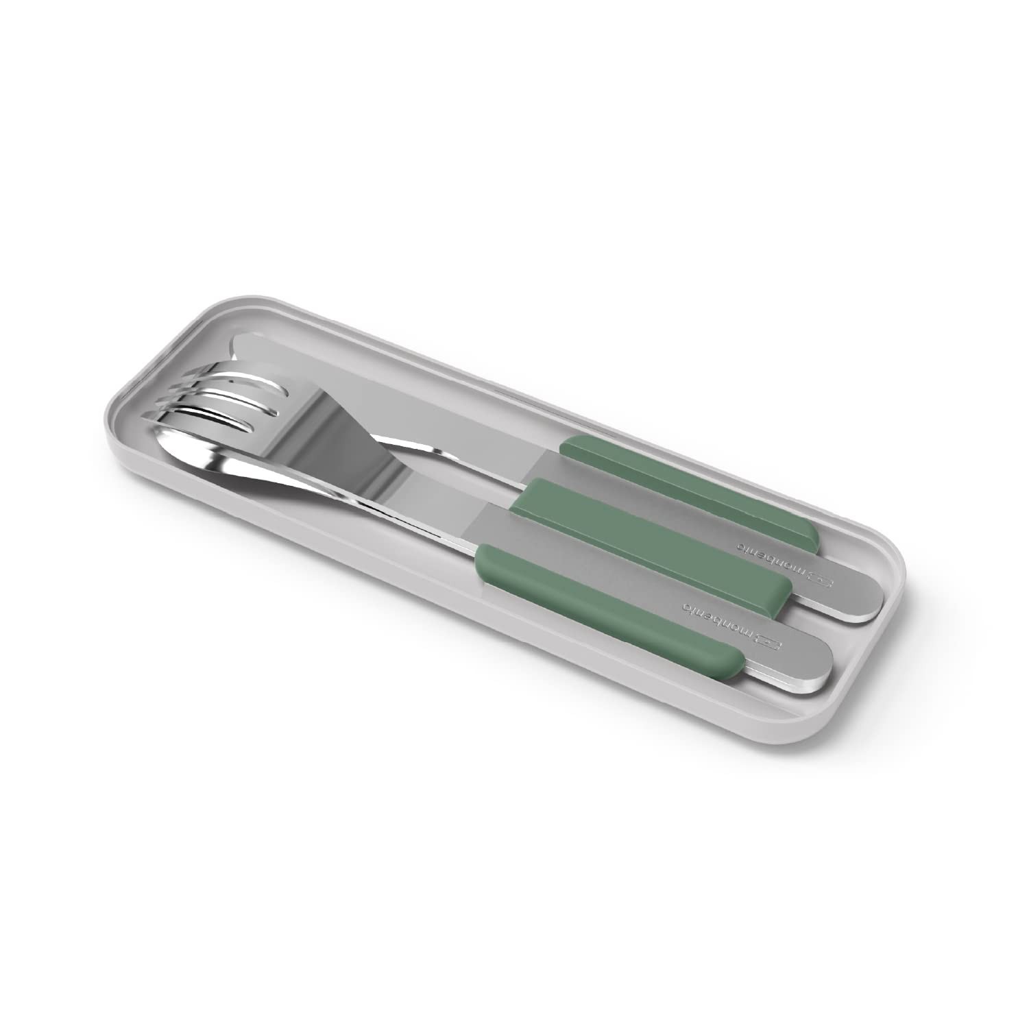 Couverts Lunch Box Slim Vert : Solution 3 Pièces Compacte pour Manger Partout sans Encombrement