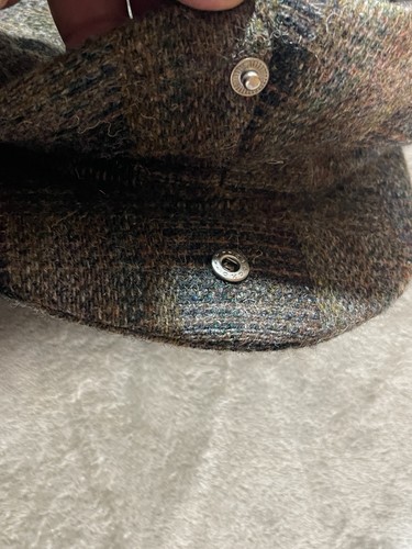 Vintage Donegal Tweed 100 % Wolle Zeitungsjunge flacher Hut Irland braun Größe 7-3/8 M - Bild 7 von 8