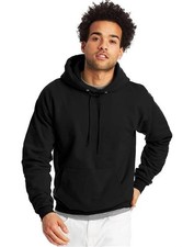 Hanes P170 Medium Black Pullover Hoodie Sweatshirt EcoSmart PolyCotton