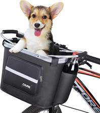 Cesta de bicicleta desmontable, cesta de manillar de bicicleta multiusos para mascotas, compras