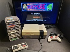 Original Nintendo NES Console Bundle OEM Controllers  14 Games Tested Working
