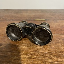 Antique French Style Brass And Leather Wrapped Opera Glasses/Binoculars 19th C