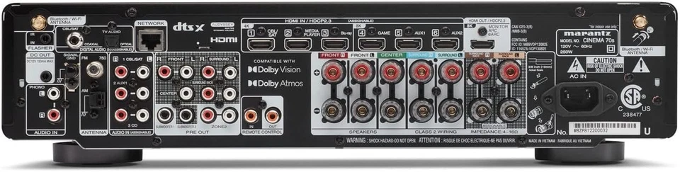 Marantz Cinema 70s Slimline AV Surround Receiver 7.2 Channel 8K AC 100V Silver - Image 4 of 4