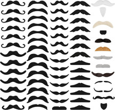 66 Pcs Fake Mustache Self Adhesive Novelty Fake Beard False Facial Hair